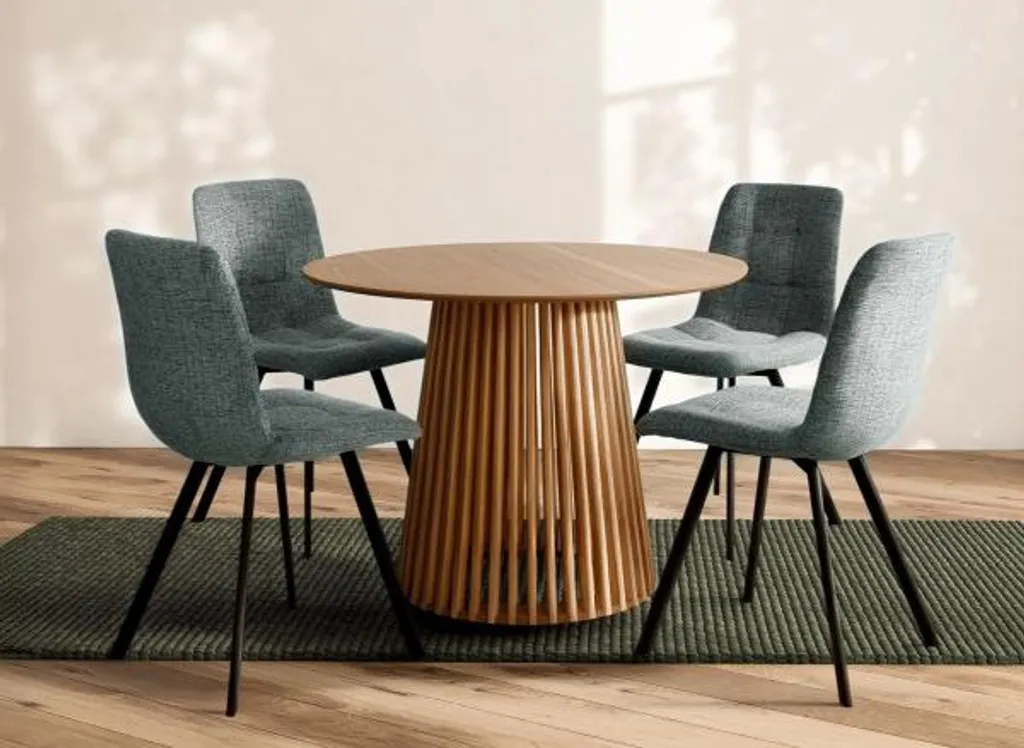 Table à manger bois naturel GARLE style scandinave 100 cm