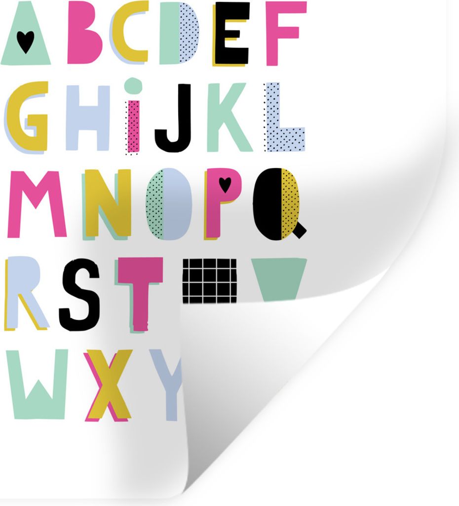 MuchoWow Wandtattoo Wandsticker Wandaufkleber Alphabet - Buchstaben - Weiß 50x50 cm Selbstklebend und Repositionierbar - Selbstklebend - Fototap...