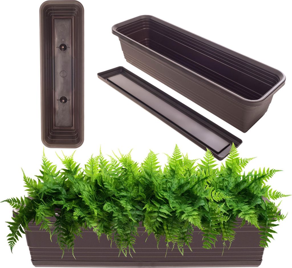 KADAX Balkon Blumentopf Box Blumentopf 60cm + Mokkaständer
