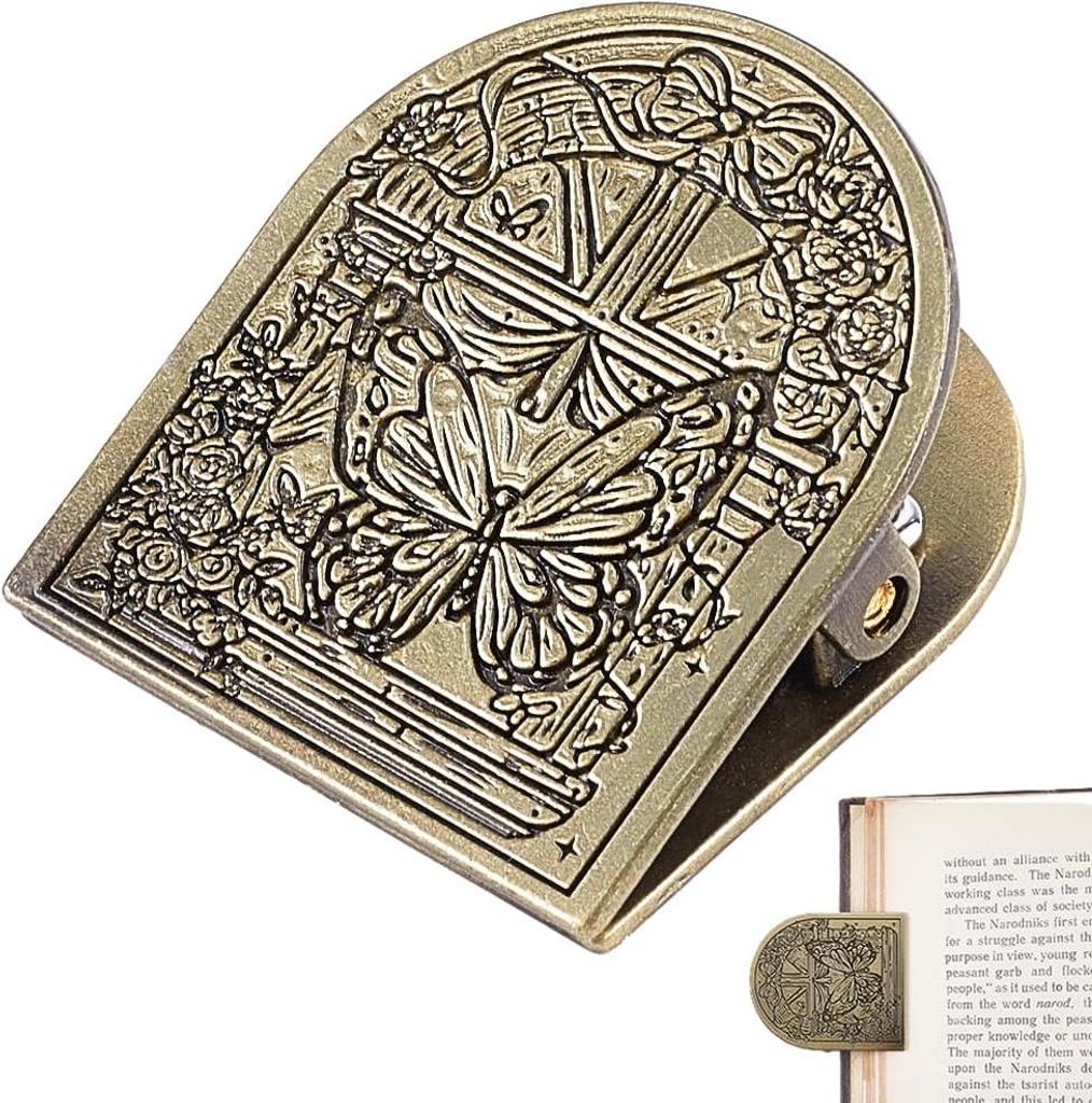 CRASPIRE Travelers Notebook Clip Metall Buch Geldbinder Clips Halter Legierung Antik Bronze Vintage Schmetterling Dekorativ Midori Travelers für T...