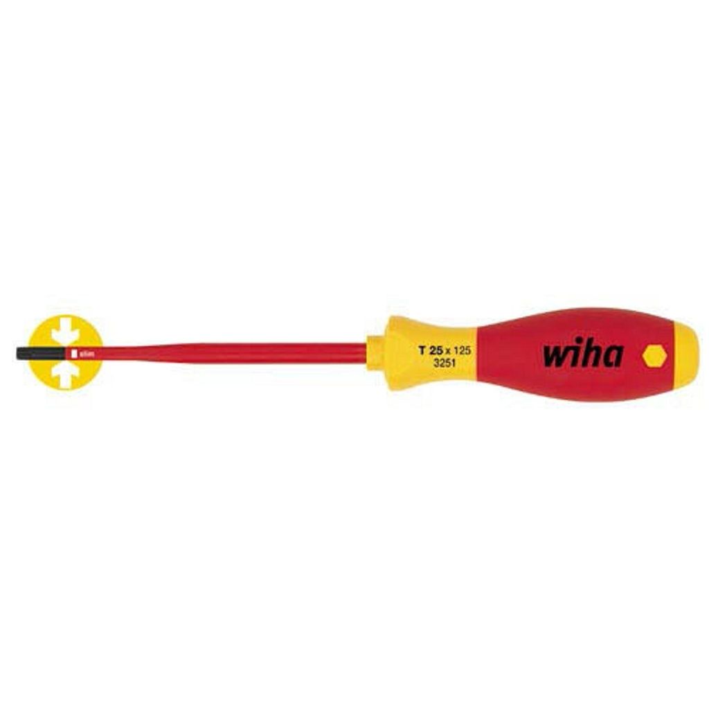Wiha Schraubendreher VDE TX Größe 10x100mm Gesamtlänge 204mm Rundklinge mit Mehrkomponenten-Griff - 36536
