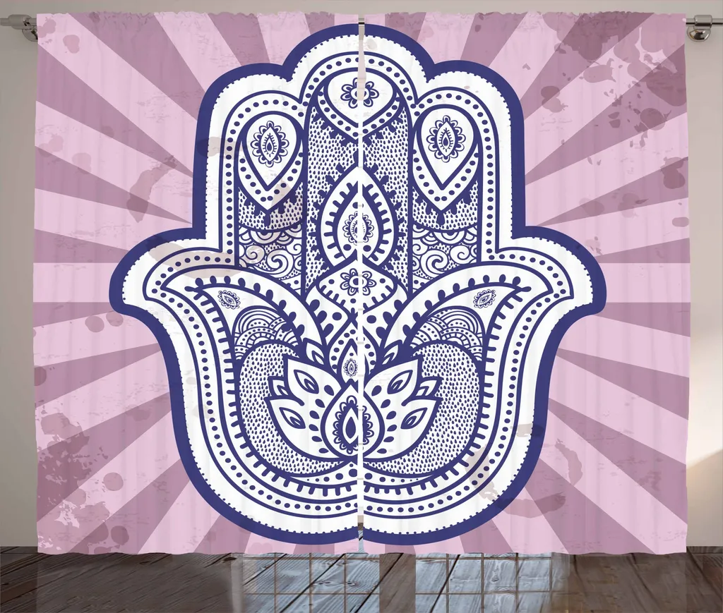 Tenda Boho ABAKUHAUS Paisley Viola 280x175 - Ideale per Soggiorno