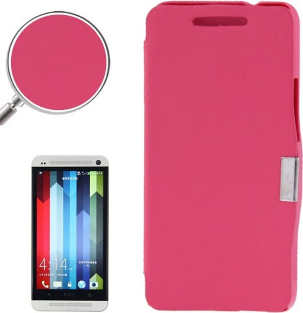 Handyhülle Tasche für HTC One / M7 pink gebürstet Produktbild 