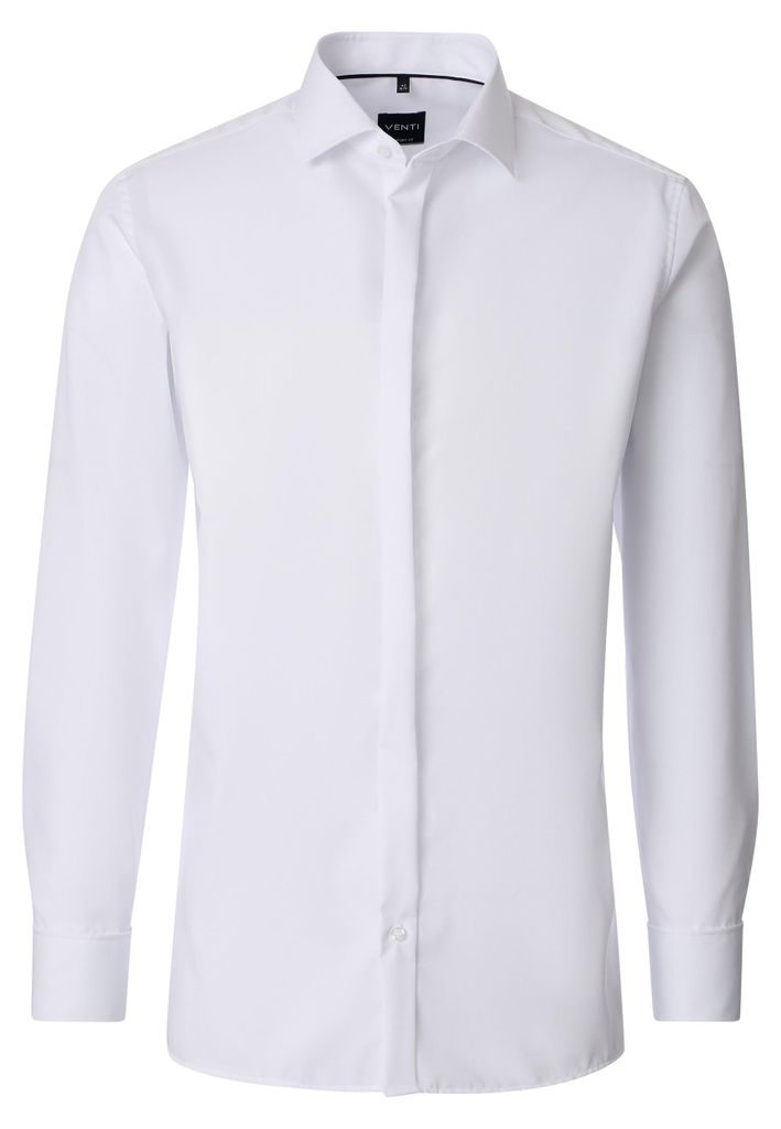 VENTI Herren Businesshemd Langarm Kent Comfort-Fit Weiß 38