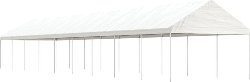 The Living Store Pavillon mit Dach Weiß 20,07x4,08x3,22 m Polyethylen
