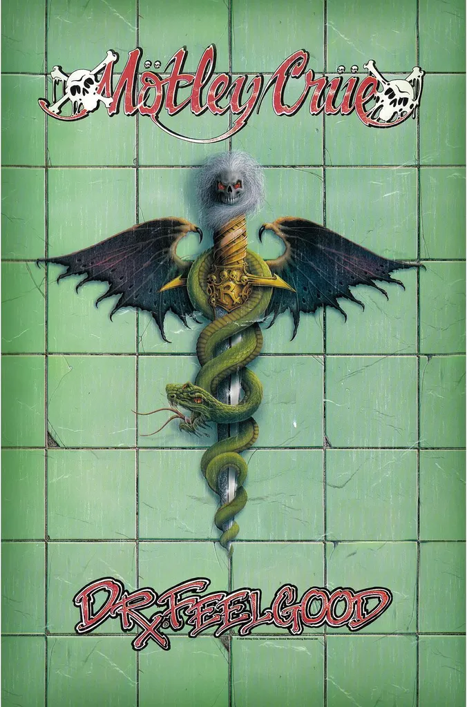 Drapeau Mural Motley Crue Doctor Feelgood Tissu RO5315 Déco Rock