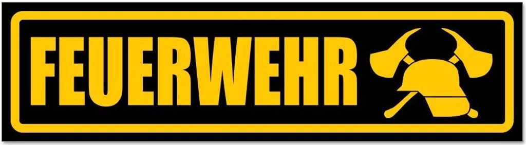 Kiwistar - Autoaufkleber - Gelb - Schwarz - 20 x 5,3 cm - Feuerwehr Motiv 2 - Hinweis Aufkleber Sticker für Auto, Kfz, Fahrrad, PKW, LKW