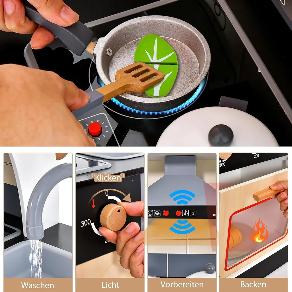 Cuisine en Bois Interactive : Solution de Jeu Sans Plastique Durable - 4