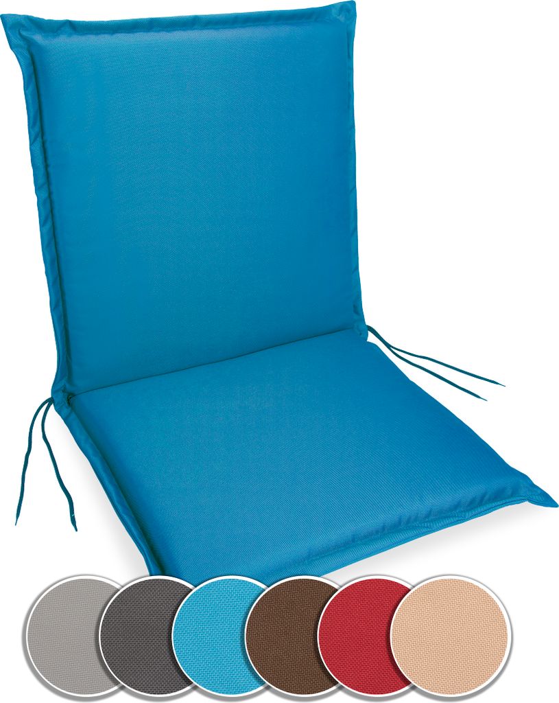 sunnypillow 1 Stück Gartenstuhlauflage 100 x 50 extra dick 9cm Niedriglehner Auflage waschbar wasserdicht Polsterauflagen Outdoor Stuhlauflage Pol...