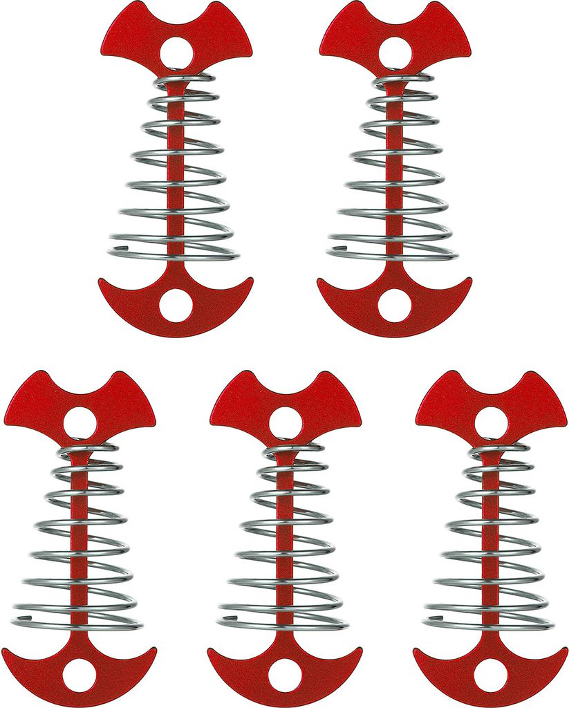 Fischgräten-Zeltseilspanner, verschleißfest, flexibel, unverformbar, Fischgräten-Zeltheringe mit Federschnalle für den Außenbereich, Rot