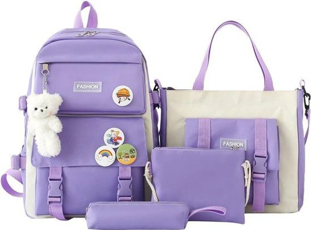 Ensemble Sac à Dos Scolaire Imperméable 4 Pièces pour Fille et Garçon