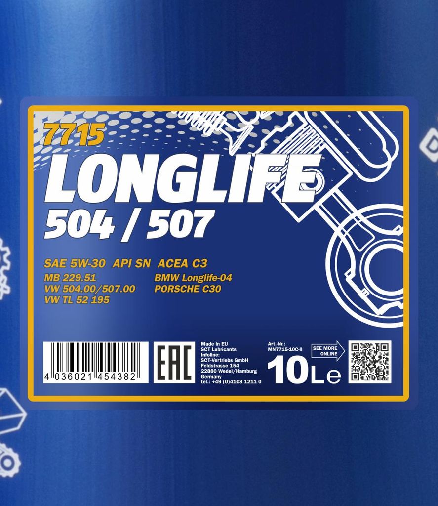 Mannol 7715 Longlife 504/507, 10L Motoröl