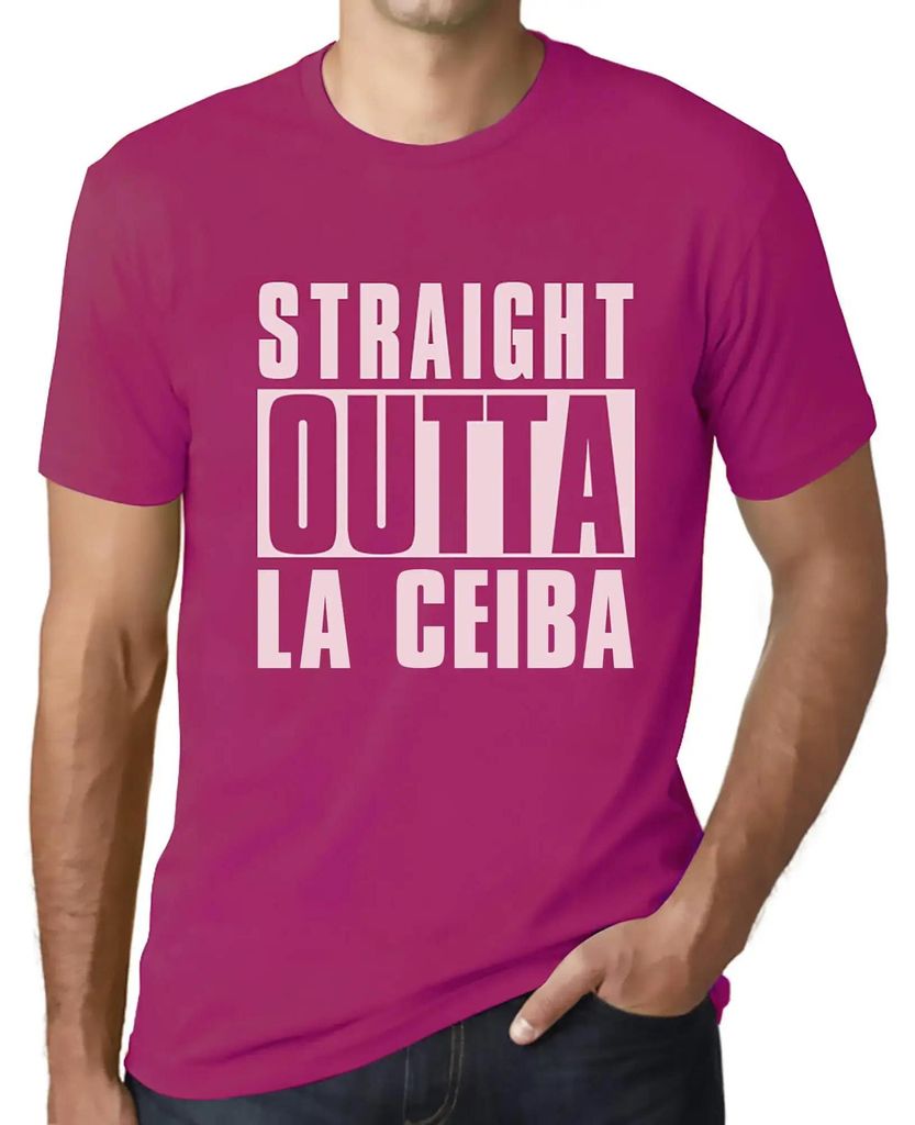 Herren Grafik T-Shirt Straight Outta La Ceiba Öko-Verantwortlich Vintage Jahrgang Kurzarm Lustige Druck Geburtstag Geschenk Mann