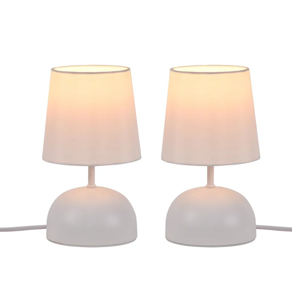 ZMH lampada da comodino lampada da tavolo con cavo - lampada da tavolo bianco tessuto lampada da notte moderna camera da letto lampada da letto design piccola lampada da tavolo per soggiorno ufficio tavolo da letto finestra hotel - 9