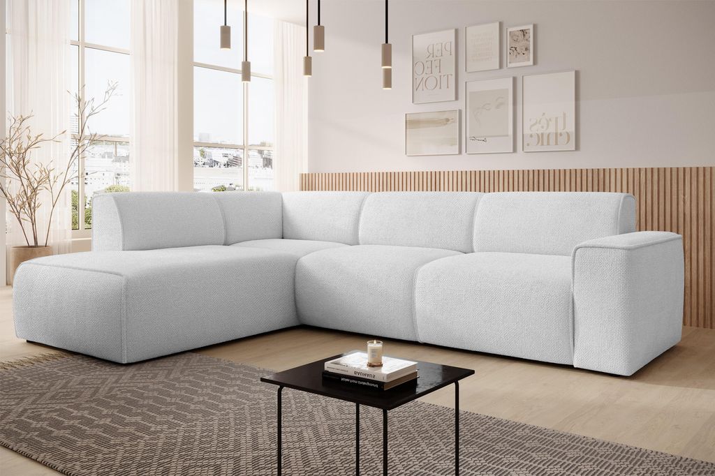 AX LIVING Canapé en L Didim L argent 292 élégant et Image du produit 
