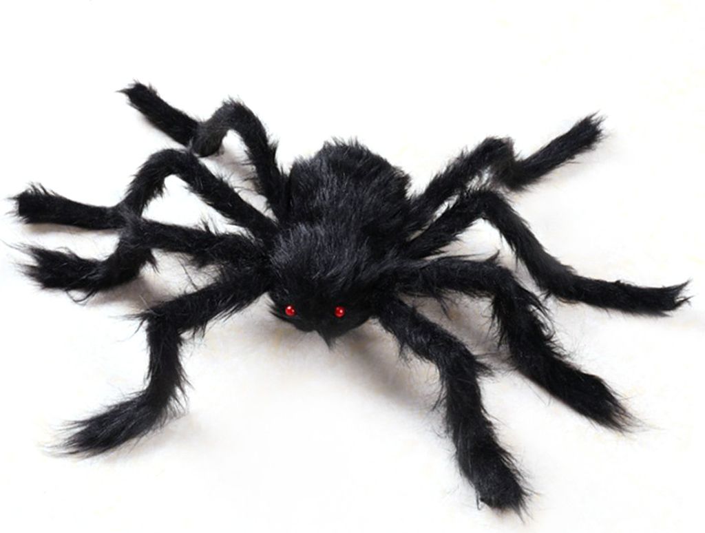 Halloween Spider Decorations,Giant Spider Outdoor Decorations,Black Soft Hairy Scary Spider,Lifelike Large Spider Props,Giant Fake Spider,Fake Spid...