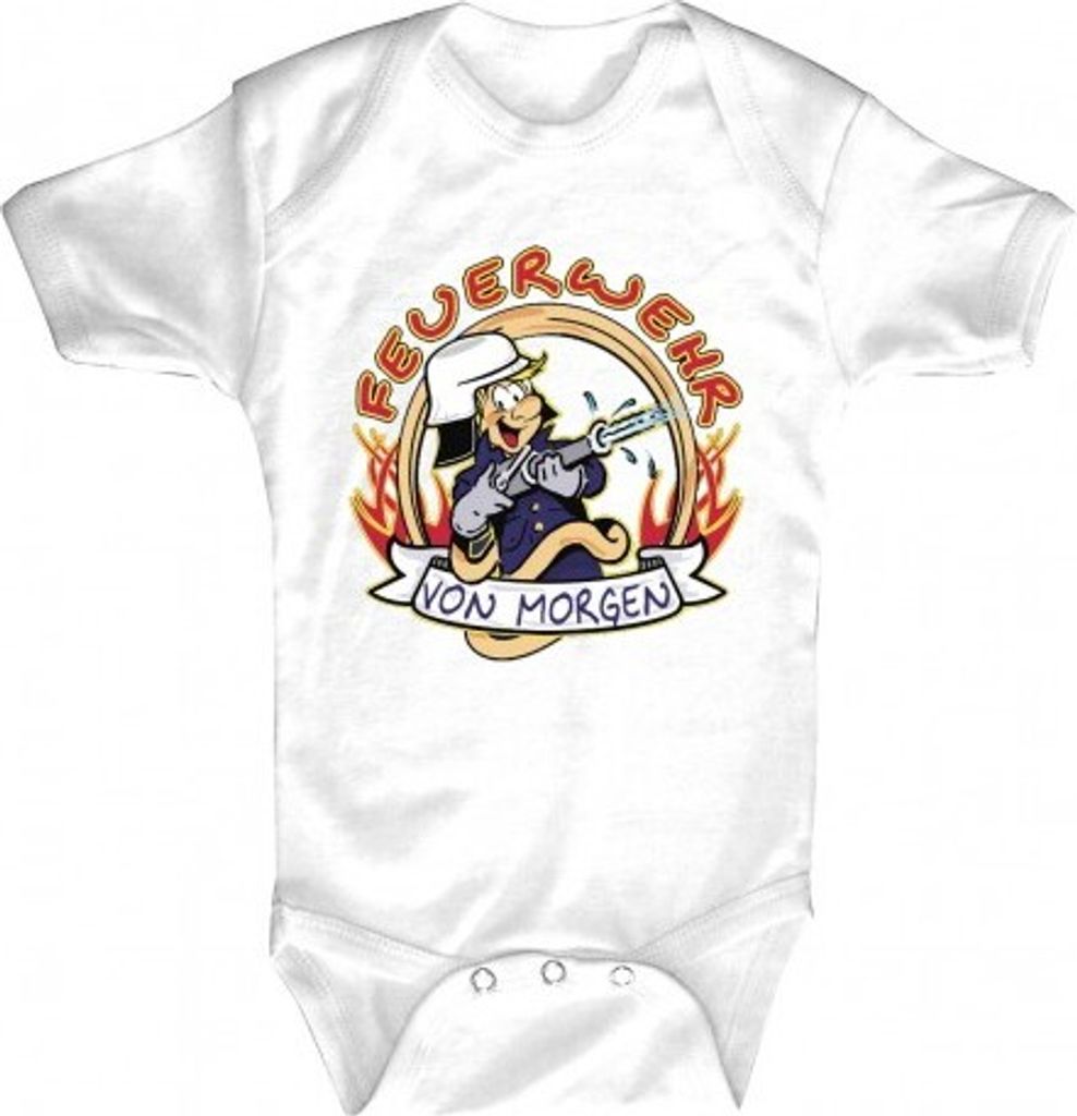 Babystrampler mit Print - Feuerwehr von morgen - 08322 weiß - Gr. 0-24 Monate Größe - 12-18 Monate