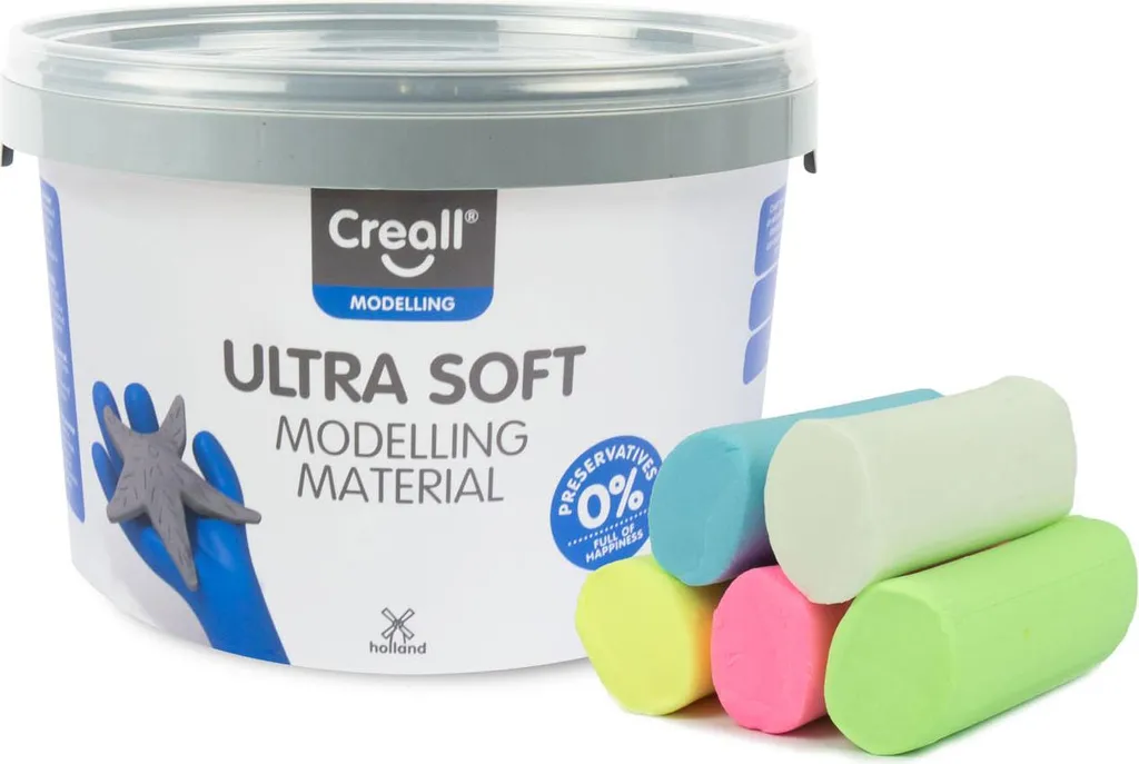 Creall Ultra Soft Clay Pastel 1100g - Pâte à modeler souple et tendre