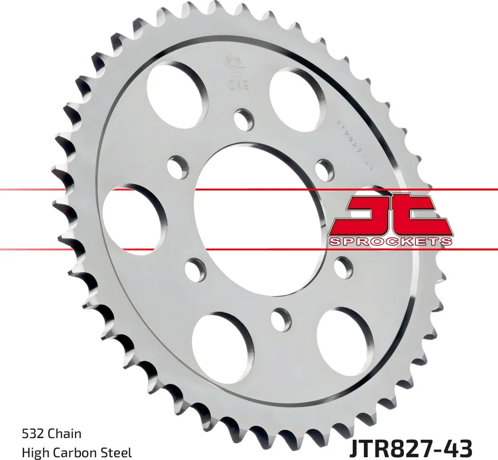 JTSPROCKETS JTR827.43 Pignon Arrière Moto en Acier Carbone de Haute Qualité