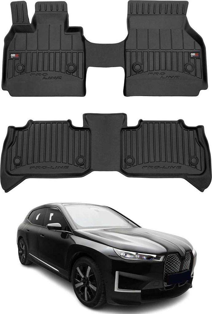 Fußmatten Gummimatten für BMW IX I20 2021-2025 OMAC Premium 3D Schwarz TPE 2 tlg