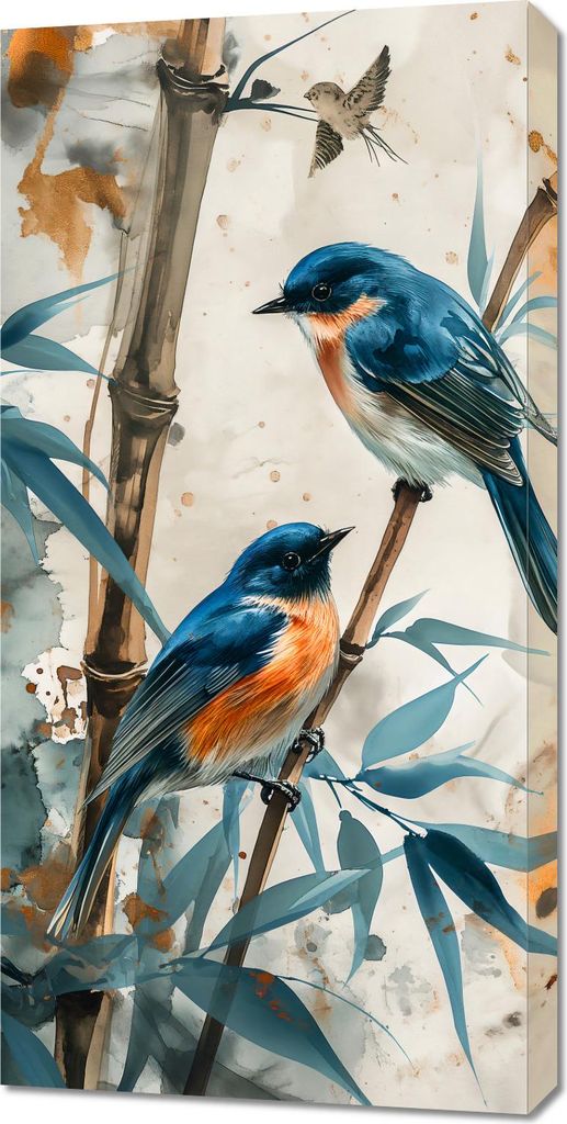 Bild 50x100cm Drei Vögel