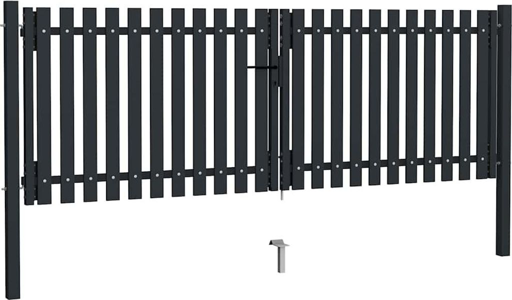 vidaXL Dvoukřídlá ocelová plotová brána 300 x 75 cm Obrázek produktu 