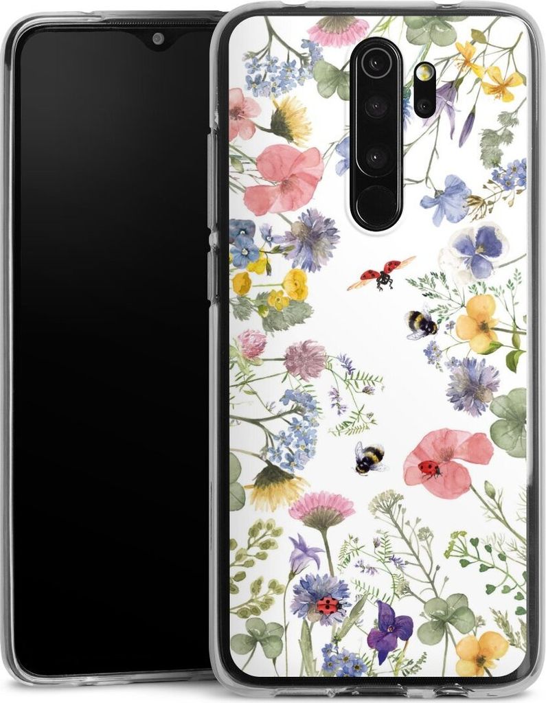 DeinDesign Handyhülle für Xiaomi Redmi Note 8 Pro Silikon Hülle Case Smartphone Schutzhülle Biene Blumen Muster