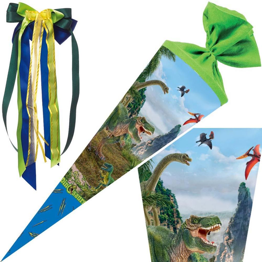 Nestler Schultüte Dinosaurier T-Rex 70 cm mit / ohne Schleife, Motiv / Ausführung:Schleich Dinosaurs - mit Schleife