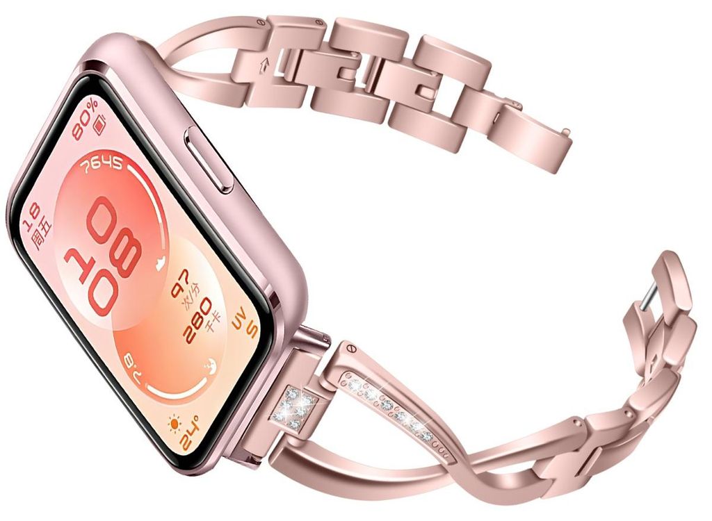 INF Zinklegierung Armband mit Diamantbesatz 17cmx1.8cm für Business Rosa