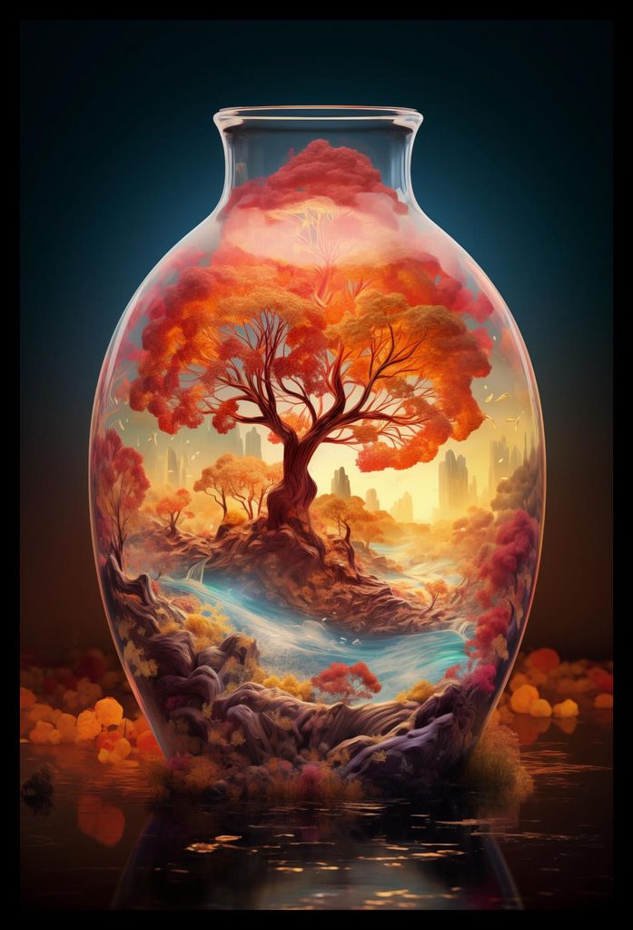 Plakat 30x45cm Lebensbaum im Glas