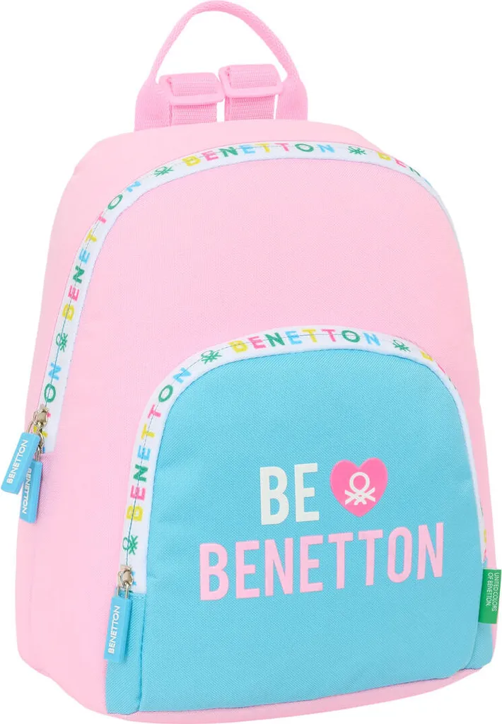 Zaino casual Benetton Unique Pink turchese 25 x 30 x 13 cm