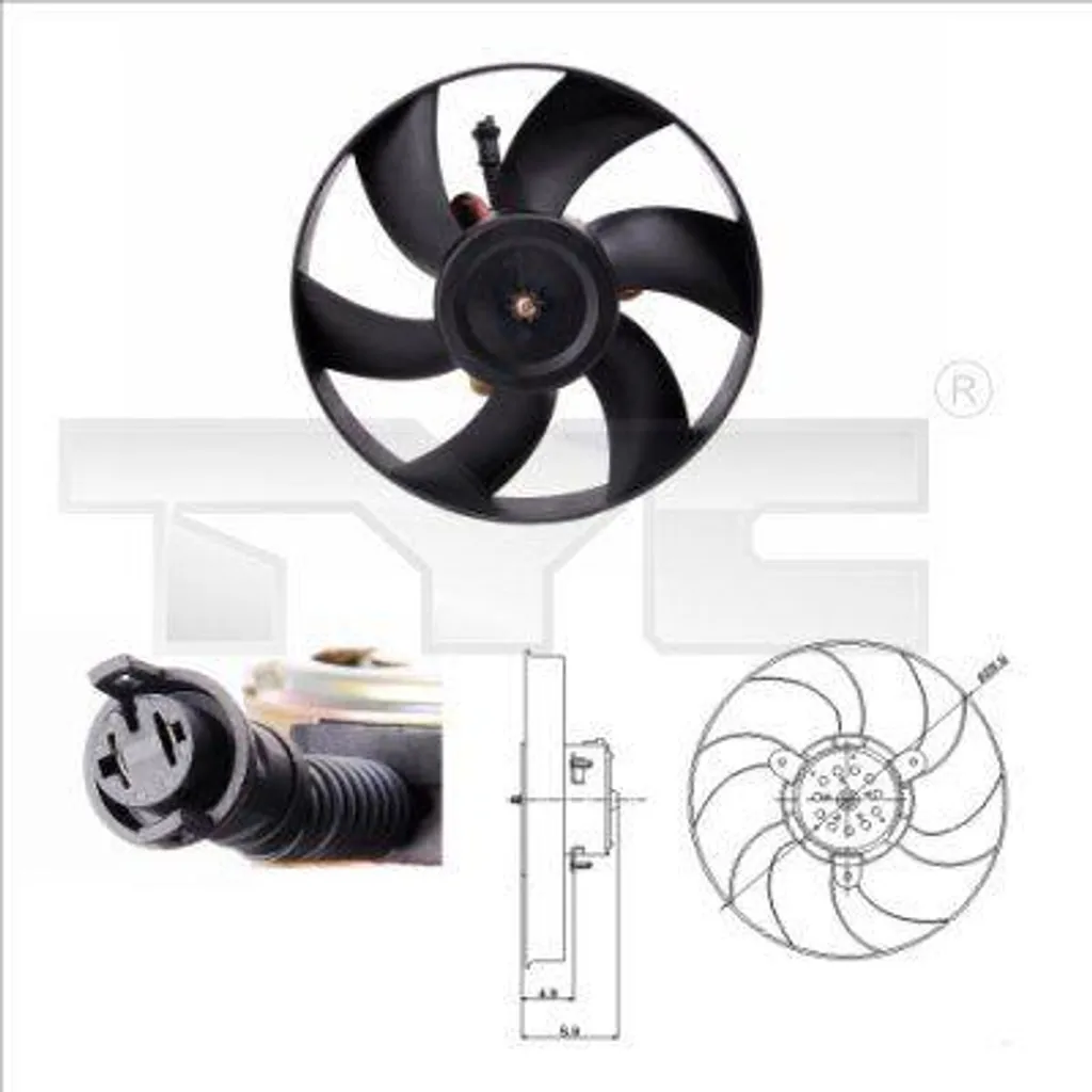 Ventilateur de refroidissement moteur pour VW Caddy et Seat Toledo 12V