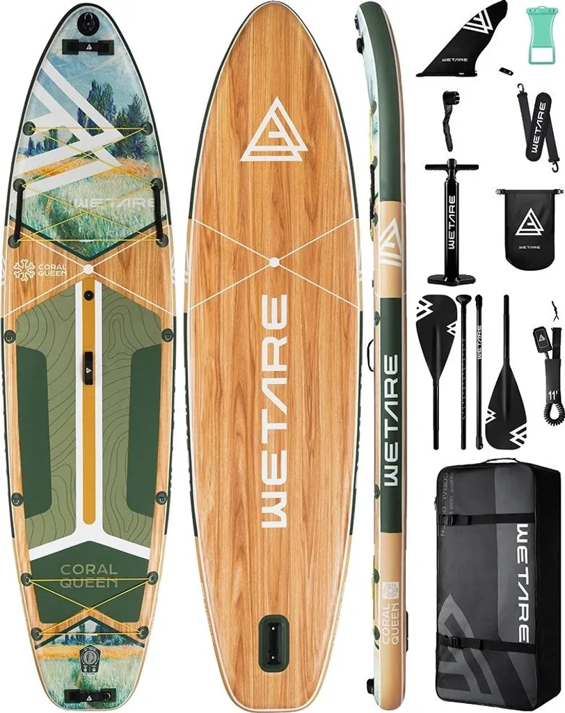 Planche Paddle Gonflable PVC Renforcé ROI DE CORALLES VERT Haute Charge