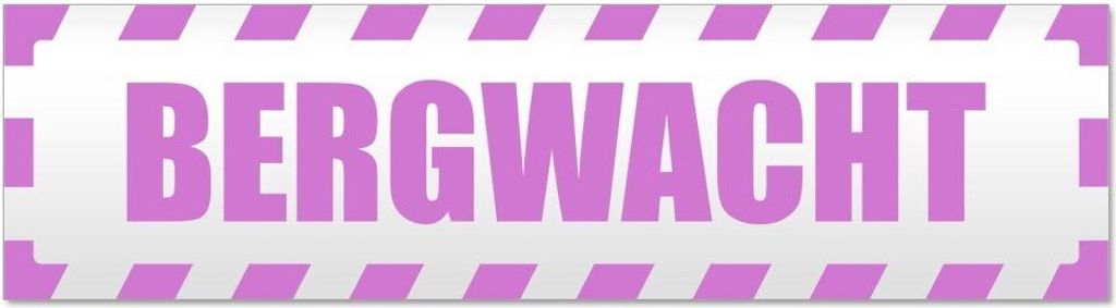 Kiwistar - Autoaufkleber - Flieder - 45 x 12 cm - Bergwacht gestreift - Hinweis Aufkleber Sticker für Auto, Kfz, Fahrrad, PKW, LKW