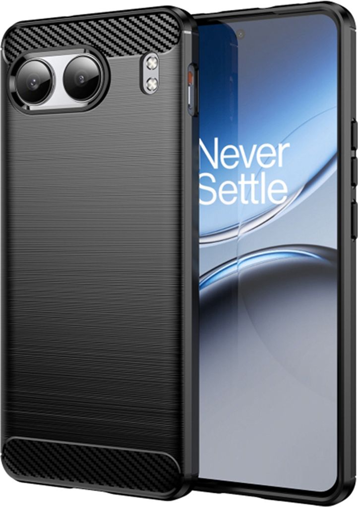 Techsuit Carbon Silicone Back Cover Hülle für OnePlus Nord 4 - Schwarz