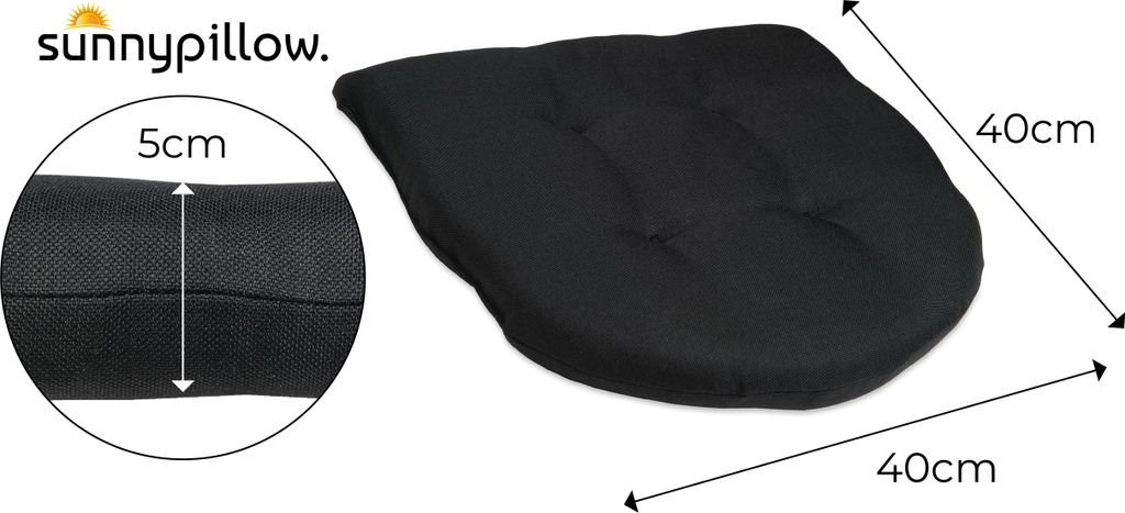 sunnypillow 4er Set Stuhlkissen 40x40 cm Polsterauflage 5cm Produktbild 3