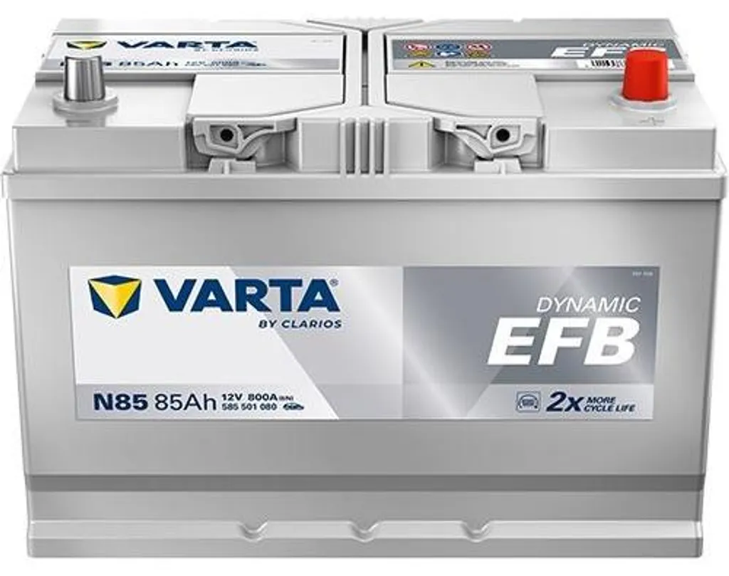 Batterie Start-Stop VARTA EFB N85 12V 85Ah 800A pour Conduite Urbaine Intense