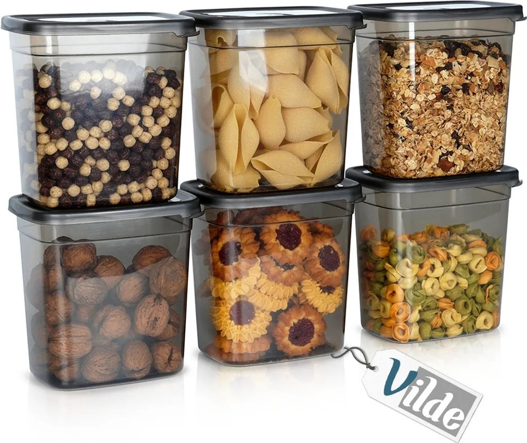 Contenitore Vilde per alimenti secchi con coperchio Contenitore da 1,85 L 6 pz.