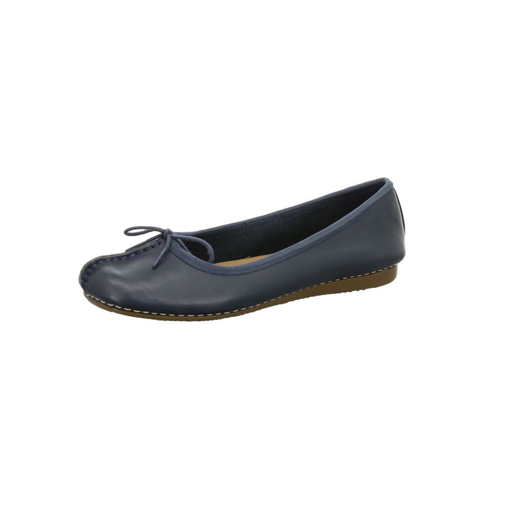 Clarks Freckle Ice - Blau Glattleder Größe: 36 Normal