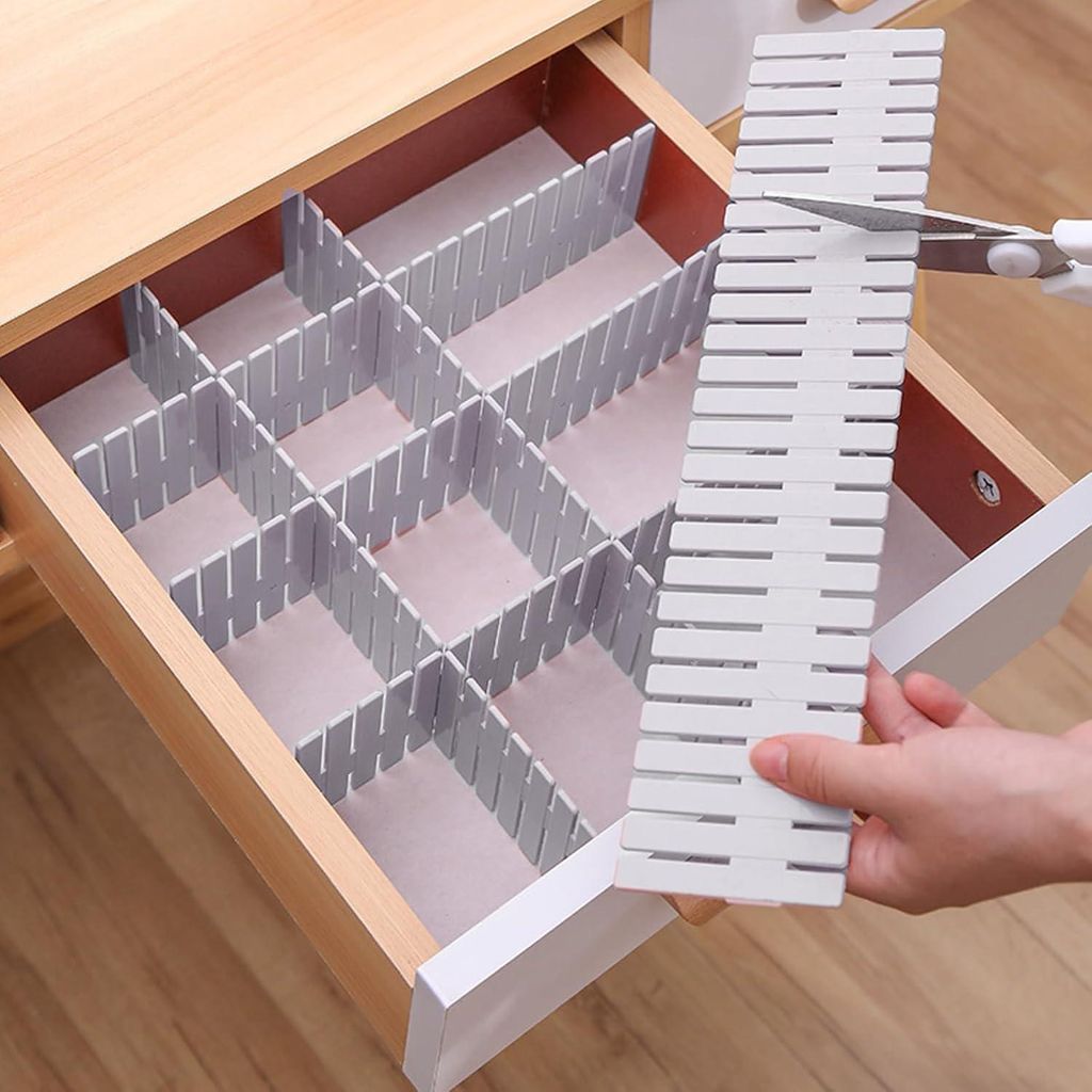 16 Stück Verstellbare Ladeverderer DIY Ladeverderer für Schrank oder Schreibtisch Unterwäsche Socken (Weiß)