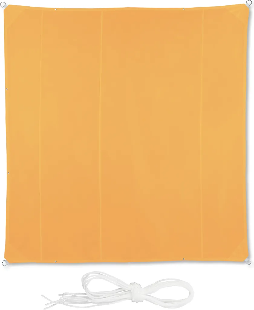 Relaxdays Voile d'ombrage jaune carré 3x3m résistant pour jardin