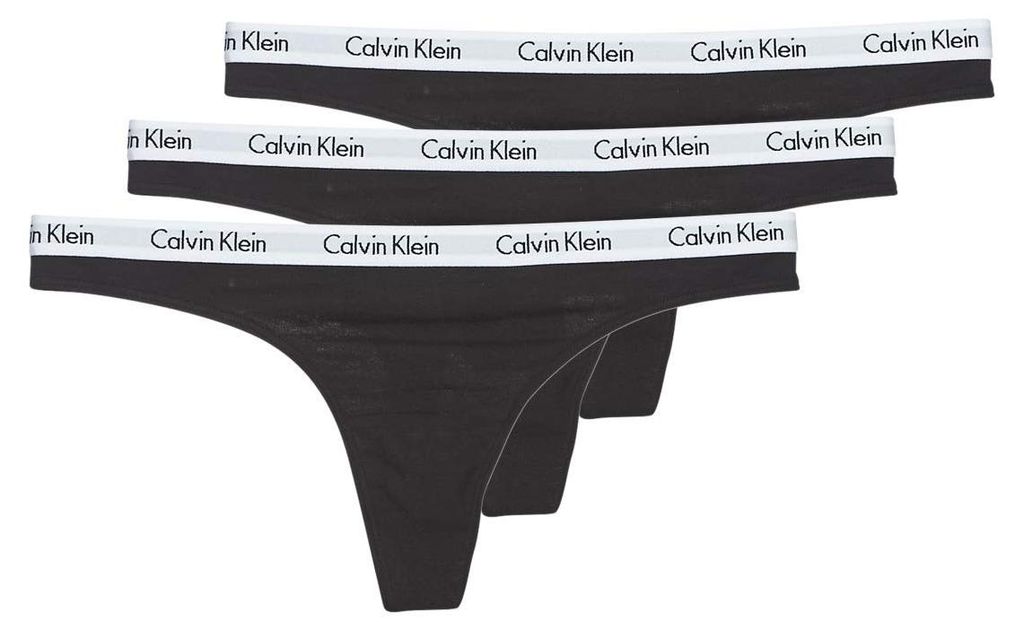 Calvin Klein Damen 3er Pack Strings Tangas, Schwarz Produktbild 