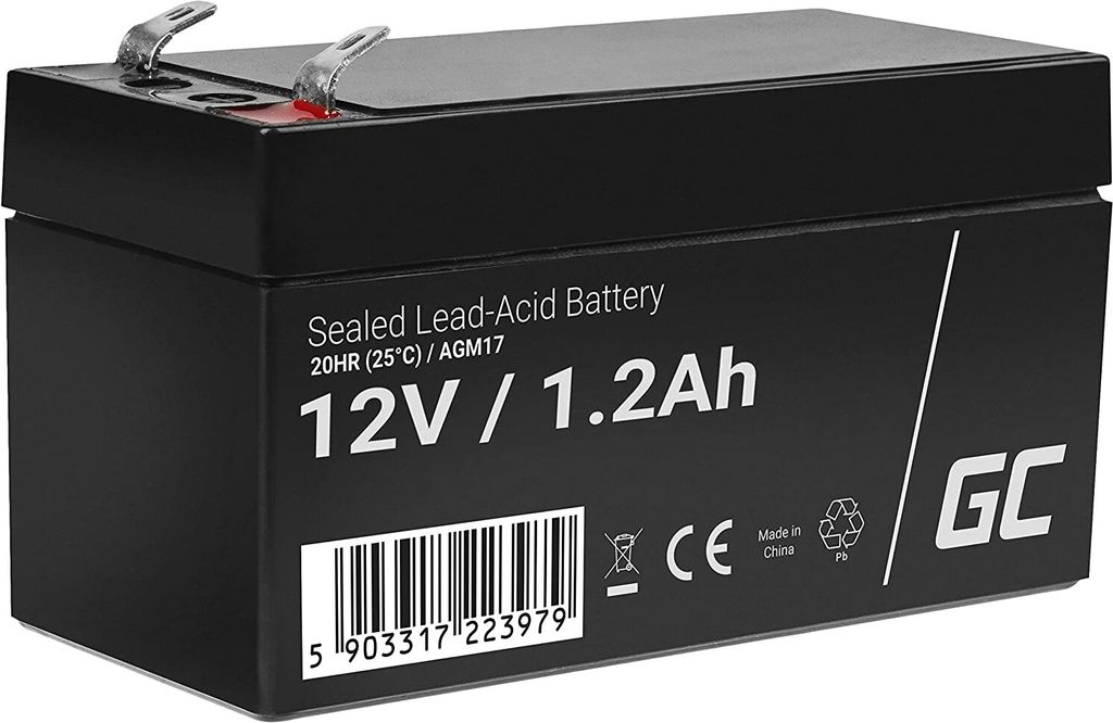 Green Cell AGM 12V 1,2Ah Akku VRLA Blei-Batterie Bleiakku Ersatzakku Gelakku Akkubatterie Zyklenfest Unbemannt Spielzeug | Elektro Spielzeug| Ala...