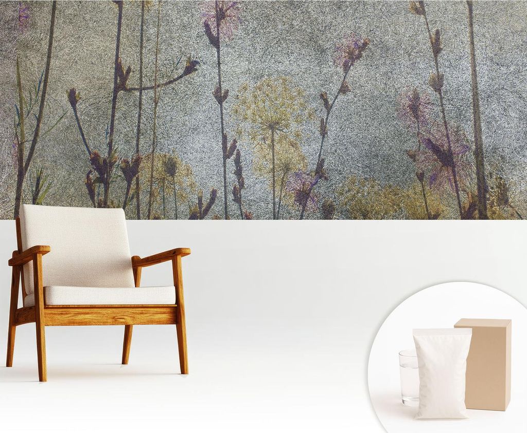 Fototapete - 250x104 cm - Tapete - Wandtapete - Wandbilder - Dekofolie - Tapete Folie - Wand - Dekoration - Wohnzimmer - Wildblumen