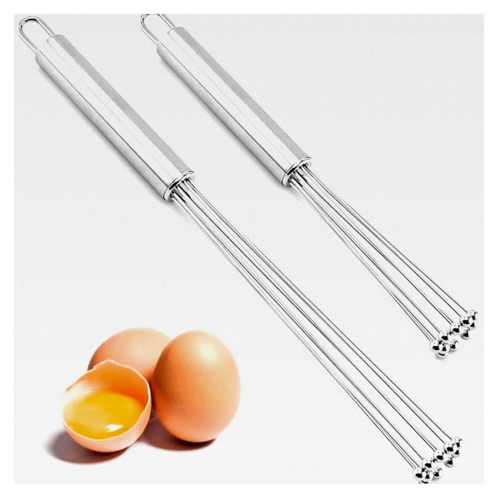 Edelstahl Schneebesen, 2 Stück, 12 Zoll und 10 Zoll, Set zum Kochen, Mischen, Schlagen und Rühren