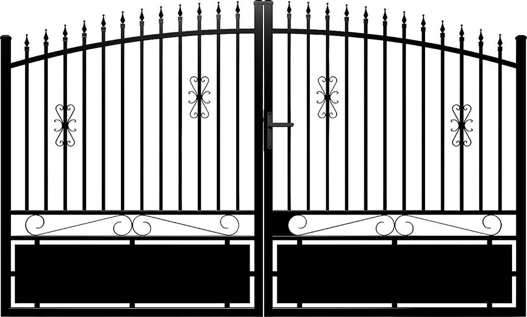 NERBIS Drehtor aus Aluminium in Schwarz - 350 × 160/180 cm (B × H)