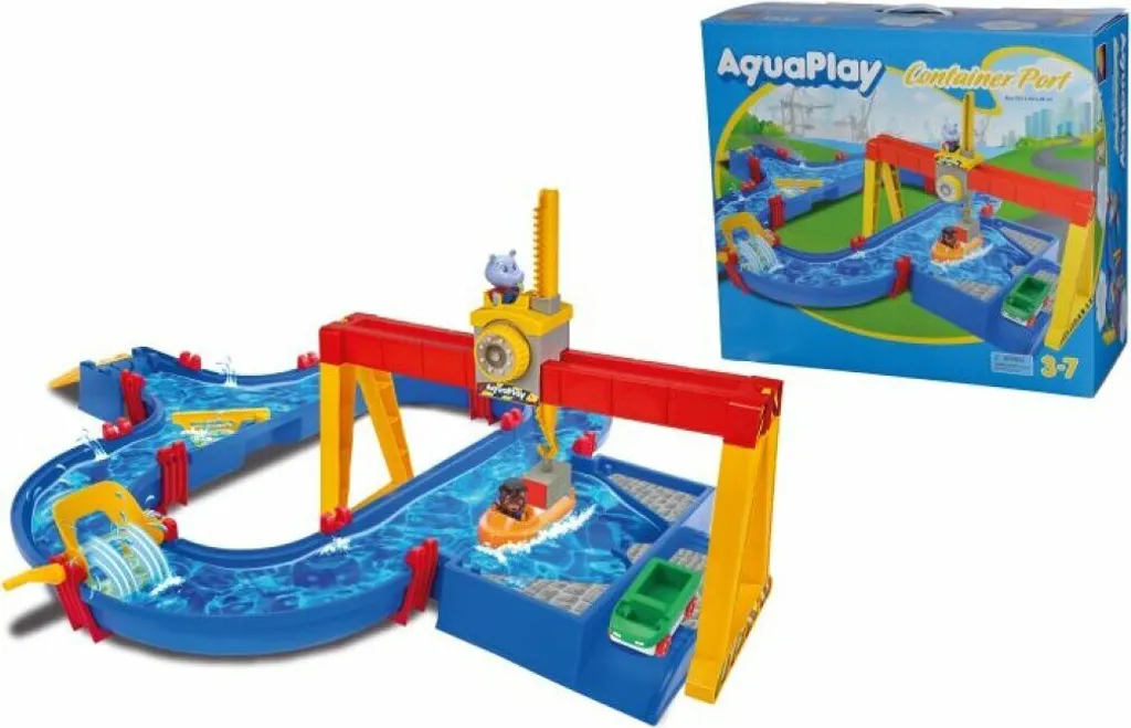 AquaPlay ContainerPort Set de Jeu avec Grue Pivotante et Écluse Mobile - 14