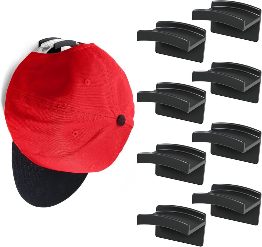Selbstklebende Huthaken für die Wand (8er-Pack) – minimalistisches Hutständer-Design, kein Bohren, Hutbügel mit starkem Halt – USA-patentier...