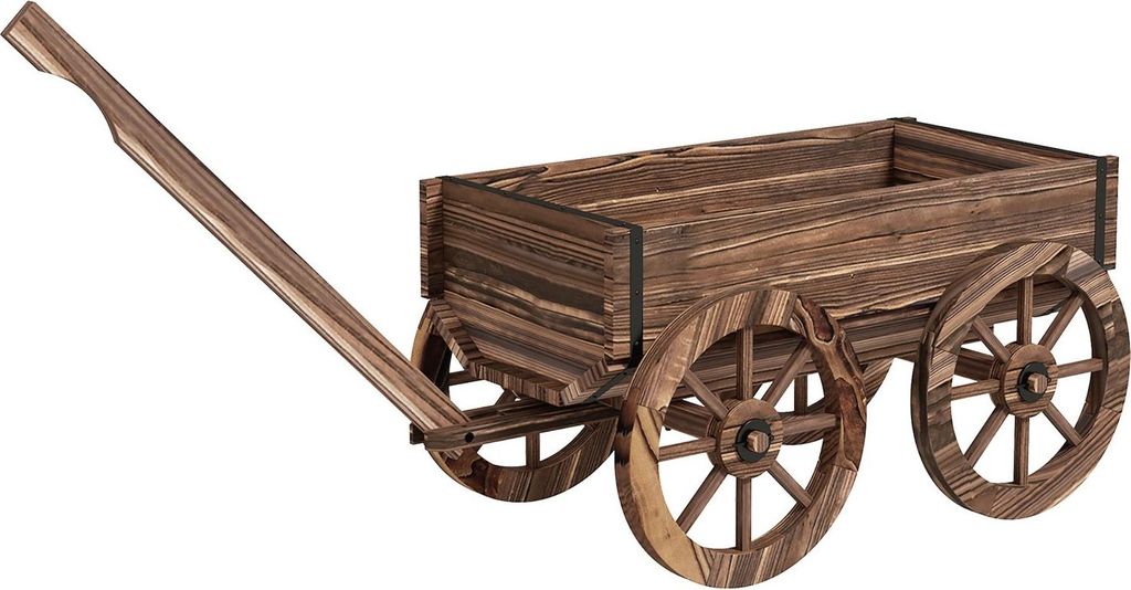 Fioriera In Design Carrello In Legno, Carrello Per Piante Immagine del prodotto 
