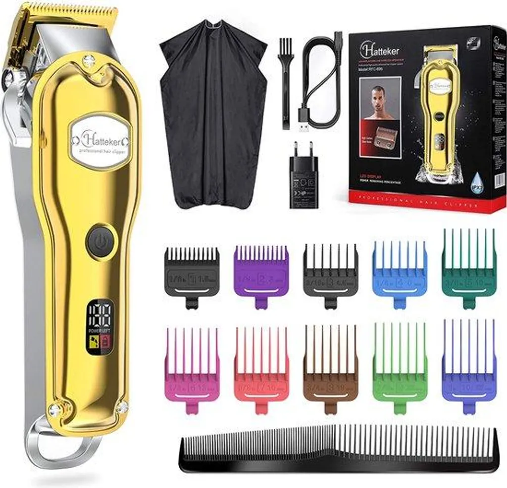 Tondeuse à cheveux électrique pour hommes rechargeable avec sabots réglables